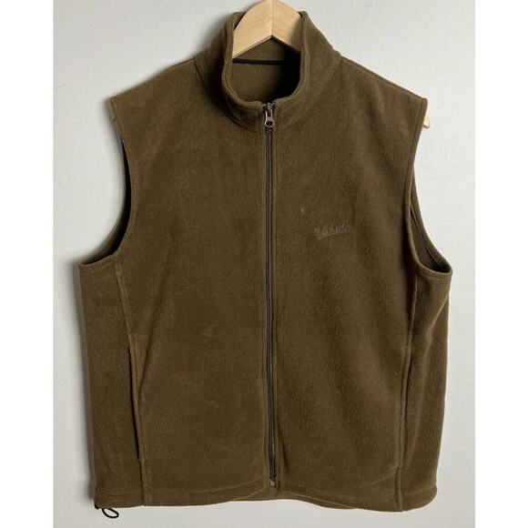 Woolrich Fleece Vest Medium Brown Full Zip Sleeveless Outdoor Hiking Size M Mens - Picture 1 of 7
